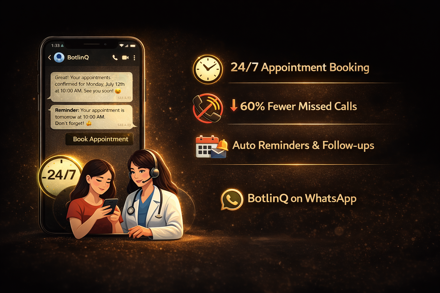 BotlinQ automating appointment bookings for a healthcare clinic